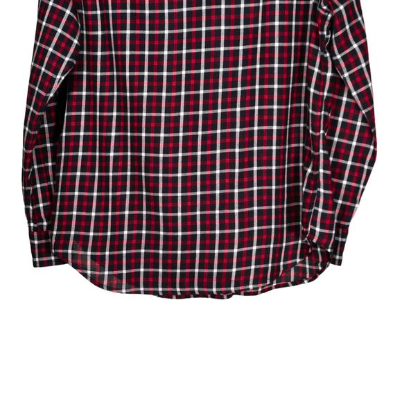Chaps Ralph Lauren Women's Button Up Shirt Red Black Check Flannel Preppy Top L - Picture 8 of 9